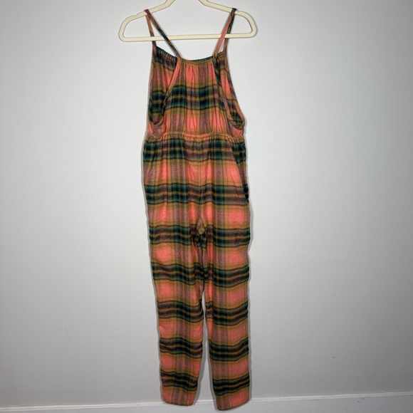 Urban Outfitters Pink Green Plaid Jumpsuit | Boho Relaxed One-Piece Size small - Picture 6 of 8
